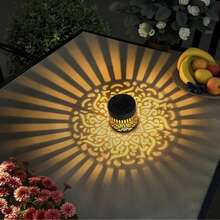 Solar Powered Small Ceramic Pot Mandala Flower Wall Light Outdoor Garden Lamp Waterproof Warm White LED Suitable For Yard Lawn Park - Mandala Wall Lamp - View 5