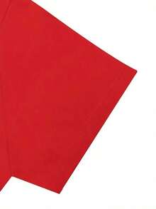 Women's Printed Short-Sleeved Camisole, 100% Cotton, From The Original Sisters On The Loose Brand, Red Round Neck, Loose Fit, Casual Style, Perfect For Outings With Friends And Everyday Wear. Soft - 紅色的 - 查看 4