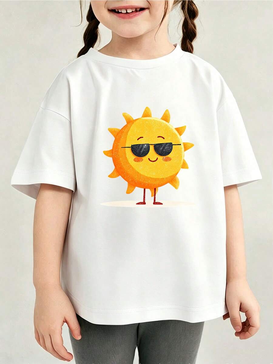 Playera infantil transpirable estampada tela de poliéster - Blanco - Ver 1