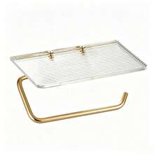 1 Giá đỡ giấy vệ sinh bằng acrylic trong suốt kèm giá để điện thoại, giá đựng giấy vệ sinh treo tường, thích hợp cho nhà bếp, phòng vệ sinh, phòng tắm, có thể cố định bằng keo dán hoặc vít. - Nhiều màu - Xem 4