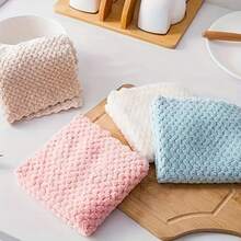 10/20pcs Of Double-Sided Dishwashing Cloths, Ideal For Kitchen Cleaning, Featuring A Non-Shedding Plaid Design, Effective As A Stain Remover Scouring Pad, Assorted Styles Available. - 混色鳳梨格抹布10條 - 查看 4