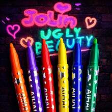 6/4/1 Set Fluorescent Highlighter Pens, Glow-In-The-Dark Fluorescent Color Marker Pens, Suitable For Painting, Journaling, Poster Making, DIY Crafts, Scrapbooking And Art Supplies, Essential Back To School Items - Sets - View 6