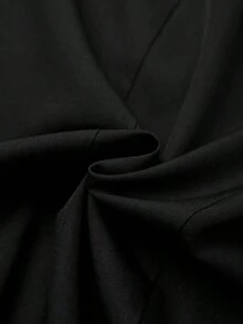 CURVE Blusa de manga de pétalo con lazo decorativo, casual/para el trabajo, talla grande de verano - Negro - Ver 7