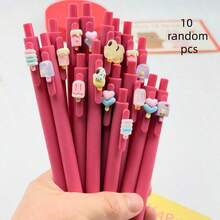 5/10 buah Pulpen Ballpoint Mini Seri Es Krim yang Dapat Ditarik, Pulpen Gel Tipe Tekan Berbentuk Es Krim Lucu dan Menyenangkan, Pegangan Ergonomis yang Nyaman, Menulis Lancar dan Terus Menerus, Cocok untuk Buku Harian, Belajar, Kantor, Pesta Liburan, Hadiah untuk Teman dan Teman Sekelas, Pola Acak - Set - View 7