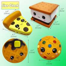 4 món đồ chơi bóp giảm căng thẳng NeeDoh N/W ASMFUOY hình kẹo bông gòn, pizza, bánh quế, mắt to dễ thương, đàn hồi chậm, quà tặng sinh nhật cho trẻ em. - Nhiều màu - Xem 8