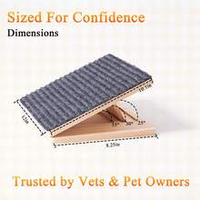Adjustable Solid Wood Dog Stair Ramp Wedge For Small And Senior Dogs, Foldable Indoor Pet Ramp With Height Triangle Support And Non-Slip Carpet, No Assembly Required - Multicolor - View 8