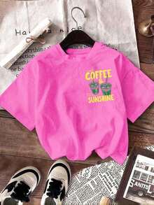 Iced Coffee And Sun T-Shirt, Iced Coffee T-Shirt, Gifts For Coffee Lovers, Summer T-Shirt, Summer Vibes T-Shirt, Coffee T-Shirt - 紫紅色 - 查看 3