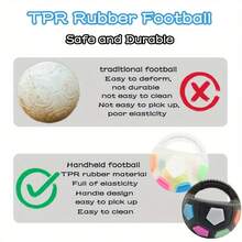 1pc/2pcs Soccer Ball Pet Vocal Toy, Durable TPR Material, 5.51inch Dog Toy With Carrying Handle, Suitable For Throwing And Dribbling, Interactive Pet Toy, Sturdy And Durable, Suitable For All Sizes Of Dogs - Multicolor - View 4