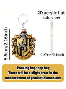 Harry Potter 2D Acrylic Keychain, House Accessory For Keys, Bags & Backpacks,Add A Touch Of House Pride To Your Everyday Essentials With This Charming Keychain, Designed For Both Style And Functionality. - Keychain - View 3