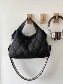 Bolso de mano para mujer, bolso ligero y esponjoso, adecuado para viajes, trabajo, playa, gimnasio, compras - Negro 6 - Ver 9