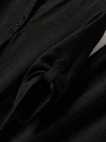 Camisa y pantalones de tela vaquera informal - Negro - Ver 7