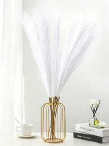 10-Piece Set Of Brown Large Fluffy Imitation Dandelion And Reed Grass, Bohemian Style Farmhouse Home Decor, Vase Filling Display, Living Room And Bedroom Home Decorations, Wedding Bride Party Decoration, Autumn Thanksgiving Decoration - Multicolor - View 3