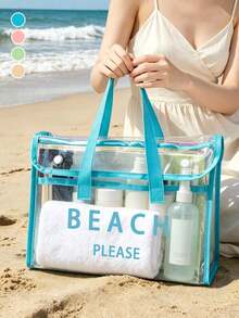 Túi đi biển PVC chống nước họa tiết "BEACH PLEASE" nhiều màu, túi đi biển nữ, túi tote trong suốt, túi tote thạch, túi xách hồ bơi cỡ lớn, phụ kiện đi biển, đồ dùng thiết yếu cho du lịch và kỳ nghỉ du thuyền, phù hợp cho đi biển, du lịch, mua sắm, hoạt động ngoài trời, đi làm, đi học và sử dụng hàng ngày, quà tặng sinh nhật độc đáo, quà tặng lễ hội, quà tặng tiệc, quà tặng Ngày của Mẹ, quà tặng kỳ nghỉ, quà tặng đám cưới, quà tặng tựu trường - Nhiều màu - Xem 5