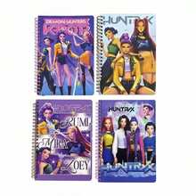 1pc Huntrix Cute Anime Style Spiral Notebook, Adorable K-Pop Girl Group Themed Memo Book, Thick Smooth Paper Diary Journal, Suitable For Daily Notes, Journaling And K-Pop Fan Collection - Multicolor - View 6