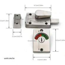 Is Locks, Bathroom Indicator, Shower Screen, Door, Silver Lock - 1 - View 2
