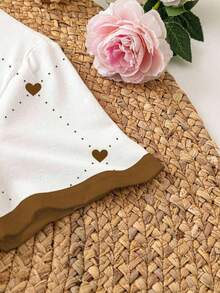Camiseta de mujer con cuello redondo, estampado de corazones y lunares, y bloques de color - Blanco 6 - Ver 3