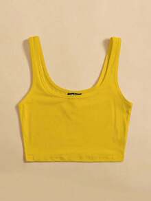 Top tank corto unicolor - Amarillo - Ver 5