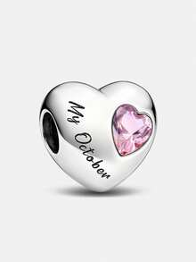 1pc Fashion Heart Moon Charm Beads Suitable For Women's Bracelet DIY Jewelry Making And Daily Matching Decoration Girls Decor - Love Month - View 22