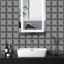 10pcs Decorative Vinyl Floor Stickers, Home Decor Wall Stickers, Black & White Floral Pattern, Self-Adhesive Waterproof Removable, Suitable For Kitchen, Bathroom, Toilet Walls And Floors - 10Pcs - View 6
