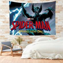 1pc Spider-Man Happy Birthday Backdrop Marvel Superhero Boy Party Decoration Cartoon Photography Background Indoor Holiday Gathering Scene Layout Cake Table Wall Tapestry Anime Fan Birthday Party Props Wall Hanging Decor - Nhiều màu - Xem 6