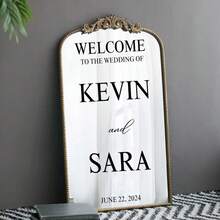 Customized Mirror Sticker Wedding Decoration - Wedding Signage Decor DIY Wedding Sticker - Mirror Sticker "Welcome To The Wedding" - Customized Mirror Letter Sticker Decal - Just Married - Wedding Marriage Decor/Modern Wedding Welcome Sign/Personalized Newlyweds Name And Date/Mirror Sticker-Bridal Shower - Multicolor - View 6