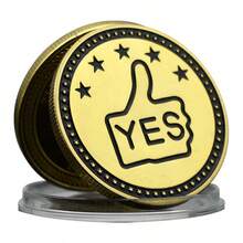 1pc Yes/No Decision Coin, Metal Wishing Coin For Stress Relief, Funny Fate Choice Commemorative Coin, Party Game Prop - Multicolor - View 6