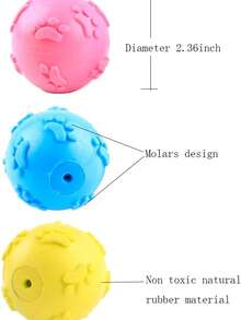 1pc Đồ chơi bóng cao su latex tự nhiên màu ngẫu nhiên phát ra tiếng kêu cho chó, phù hợp cho chó giống nhỏ đến trung bình và chó con, thiết kế dấu chân chó con dễ thương, có thể chơi, ném, nhai, giảm lo âu khi xa cách, nảy lại phát ra tiếng kêu, đồ chơi nhai bền, vật dụng cho thú cưng - Nhiều màu - Xem 9