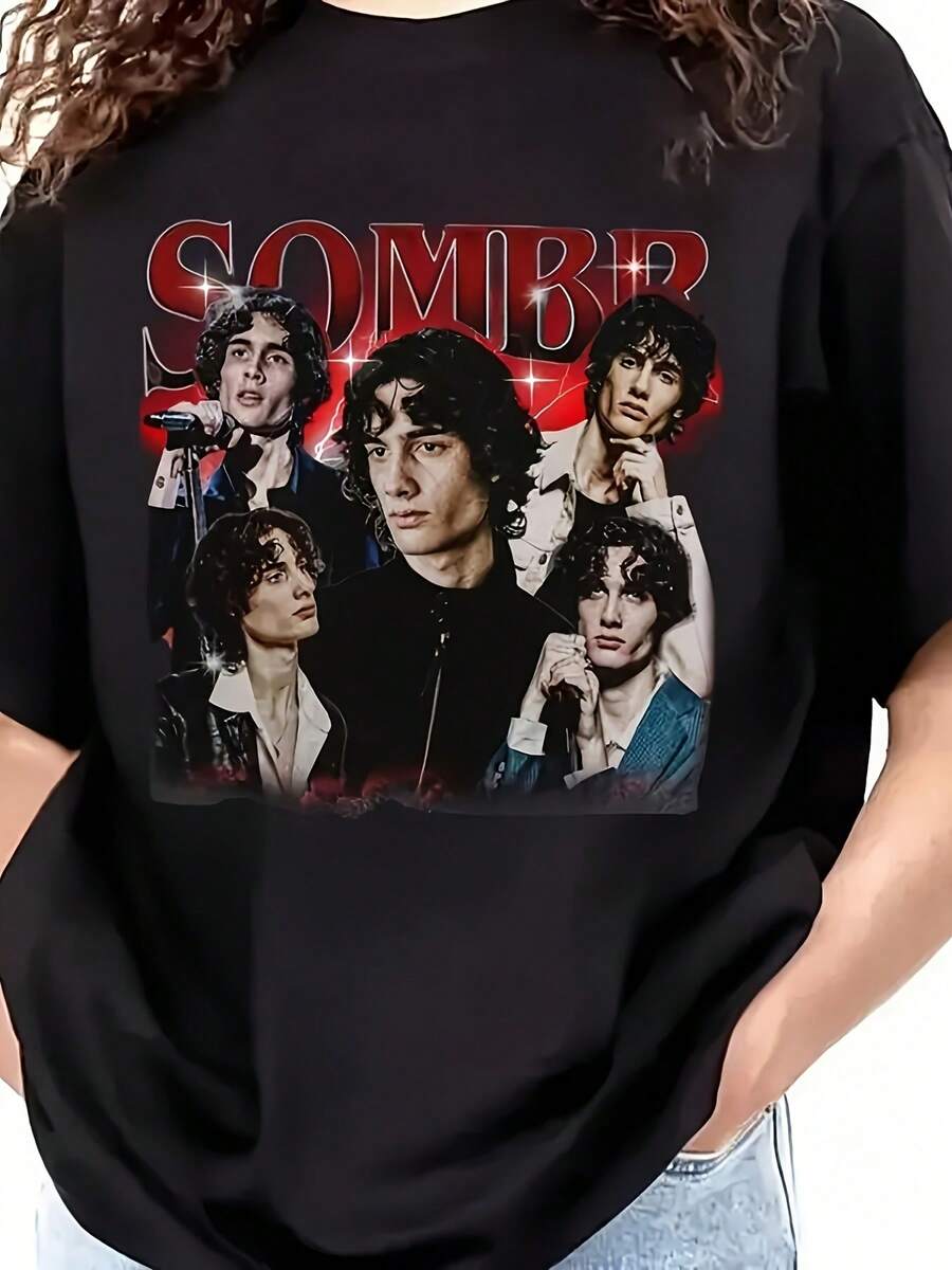 Camiseta S-ombr Singer con estampado de gira musical vintage para hombre y mujer - Camiseta retro suave 100 % algodón con diseño icónico, ropa de calle casual unisex adecuada para fans, regalo lavable a máquina para uso diario y presente de Navidad