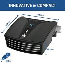KLIM Tempest Refrigerador portátil con aspirador Diseño innovador para enfriamiento rápido Ventilador portátil con detección de temperatura + Modo Auto/Manual + 4000 RPM NUEVO - negro - Ver 4