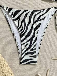 Bộ bikini nữ dây điều chỉnh họa tiết vằn ngựa vằn, đồ bơi mùa hè - Nhiều màu - Xem 5