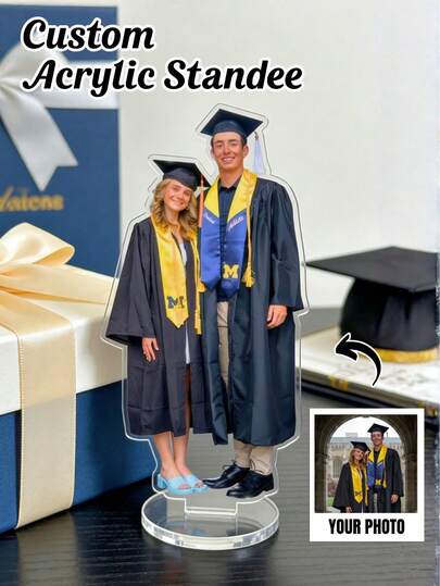 1pc Personalized Acrylic Photo/Portrait Standees, Customizable With Your Favorite Celebrities, Vagia Desktop Standees, Personalized Graduation Season Standees, Graduation Party Gifts, 2026 Graduation Souvenirs, Suitable For Elementary, Middle
