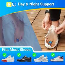 TASZOOS Hammer Toe Straightener - (6Pcs, Blue) - Gel Toe Splint Relief For Bunion, Crooked, Hammer, Broke Support - 3 Different Sizes (S_M_L) - trắng - Xem 4