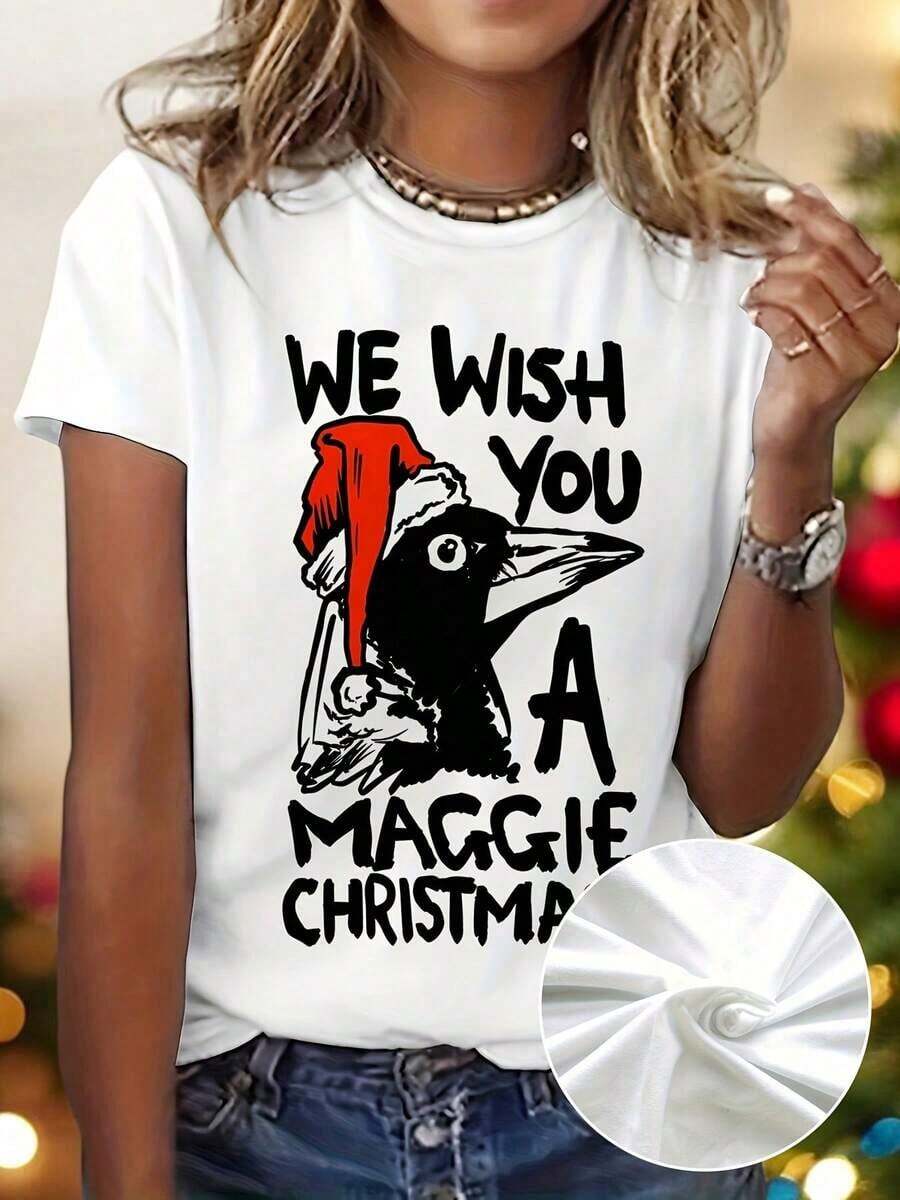 100% Cotton T-Shirt With Humorous Graphic Print Of Sushi Hug, Short Sleeve, Round Neck, Casual Top For Summer And Spring, Women's Clothing. - 白色 - 查看 1
