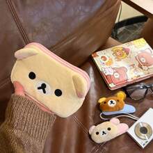 Cute Rilakkuma Anime Coin Purse Cartoon Makeup Organizer Storage Bag Kawaii Bear Plush Bag Cosmetic Bags Girls Toys Gifts - 01 - Xem 9