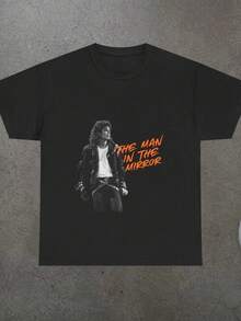 Graphic T-Shirt | Vintage Rock Print T-Shirt, Women's Blouses, Women's T-Shirts, Women's Tops, Top, T-Shirts, Unisex Style - 黑色 - 查看 6