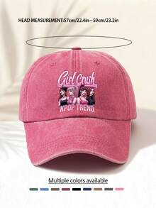 1pc Washed Baseball Cap With "GIRL CRUSH K-POP " Letter Print Pattern, Retro American Style Minimalist Casual Versatile Fashionable Unisex Accessory, Suitable For Concerts, Music Festivals, Outdoor Activities, All Seasons - Water Wash - View 11
