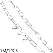 1m 304 Stainless Steel 18K Gold Plated Mixed Paperclip Chain, Oval And Rectangular Links Suitable For DIY Jewelry Making - Chain - View 9