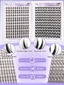 Bộ 252 sợi mi giả C-Curl QUAFFLY làm từ lông thỏ và mi giả kiểu hoạt hình, độ dày 10-18mm, mỏng tự nhiên, phù hợp cho sử dụng hàng ngày và người mới bắt đầu. - Xem 5