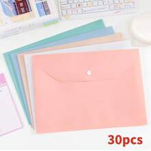 10pcs/5pcs A4 Clear PP Plastic Document Folders With Clips, Waterproof File Storage Bags For Students & Office, Multi-Color (Pink, Blue, Green, Purple) - Gradient Macaron Colors (Upgraded and Thickened) - View 8