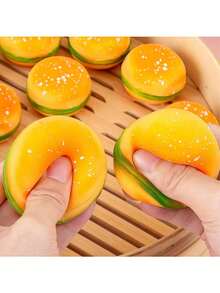 NeeDoh 逼真可拉伸汉堡造型软萌玩具，解压挤压球，蛋糕装饰模型，新奇玩具 - 彩色 - 查看 7