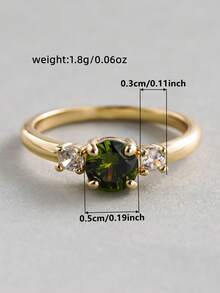1 pièce Bague en zirconium cubique élégante, convient aux femmes, idéale pour les mariages, les fiançailles, les fêtes d'anniversaire, cadeau de la Saint-Valentin - 1# - Voir 7