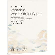 Fomzze 20张和纸贴纸,自粘白色可打印多用途复印纸,适用于DIY艺术/工艺/卡片/相册/剪贴簿,兼容喷墨打印机 - 20 sheets - 查看 8