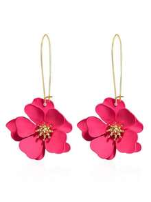 1 Pair European And American Fashion Personalized Elegant Niche Design Long Dopamine Earrings, Suitable For Daily Wear For Women - Hot Pink - View 3