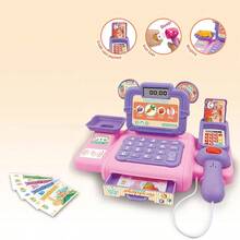 Mini caja registradora realista de juguete con función de escaneo y efectos de sonido y luz multifuncionales, set de canasta de frutas y verduras con tema de supermercado, regalo ideal para Navidad y juego de roles - Multicolor - Ver 20