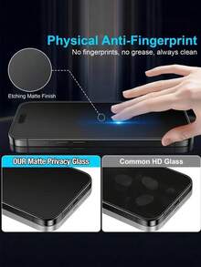 3pcs Matte Privacy Screen Protector Film, Compatible With IPhone 17 Pro Max [6.9 Inch] | Made Of TPU Soft Film (Not Tempered Glass/Ceramic Film), Shatter-Proof And Shock-Absorbing | Privacy Function Ensures Screen Content Is Only Visible From The Front Screen Protection Essentials, Applicable To Daily Shield, Office, Home Daily Shield Office Home Phone Screen Protector Phone Accessories Anti-Spy Waterproof Shockproof Anti-Fall Scratch Resistant - Black - View 3