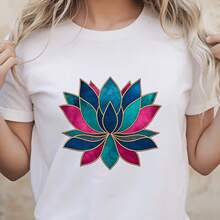 Printed T-Shirt For Men And Women - 白色 - 查看 1