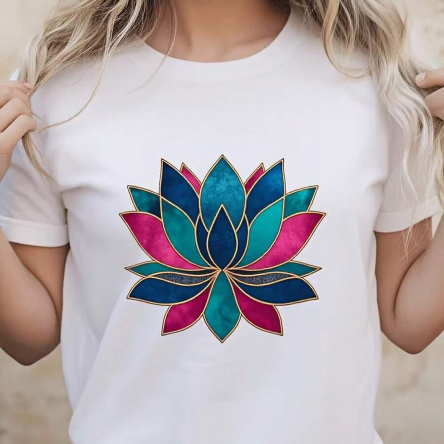 Printed T-Shirt For Men And Women - 白色 - 查看 1