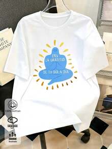 NewSummerCasual Women's 100% Cotton T-Shirt With An Eye-Catching Design, Ideal For Spring/Summer And For A Sporty/Casual Style Year-Round. Stylish, Soft, And Breathable, White With Short Sleeves, Available In Plus Sizes. - Vintage Street Style Unisex Loose Cotton Short Sleeve Crew Neck T-Shirt - 白色 13 - 查看 6