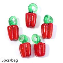 5 Stücke bunte lebensechte Obst- & Gemüseanhänger, Kirsche, Erdbeere, Gurke und weitere süße kleine Anhänger für Halskette, Ohrringe, Armband DIY, leuchtende Gemüseanhänger für den Sommer - Verschiedenfarbig - Übersicht 25
