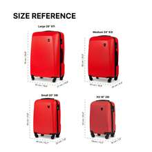 W WINGS 20"、24"、28" ABS+ 硬殼行李箱套裝 | 密碼鎖、伸縮拉桿、360°旋轉輪，適用於度假與商務出差 - 紅色 - 查看 2